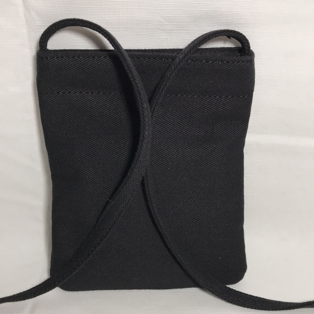 Brandy Melville Black Cotton Mini Phone Crossbody Purse Bag - Picture 2 of 8